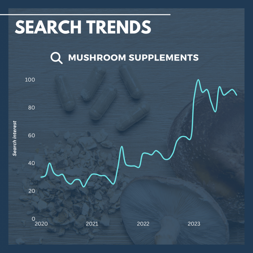 Mushroom supplement search trends